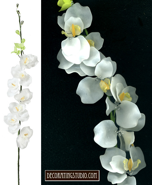 white acylic orchid stem